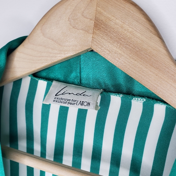 Linda for Eatons Satin Two Piece Sleep Set Nightgown & Housecoat Vintage - Picture 9 of 13